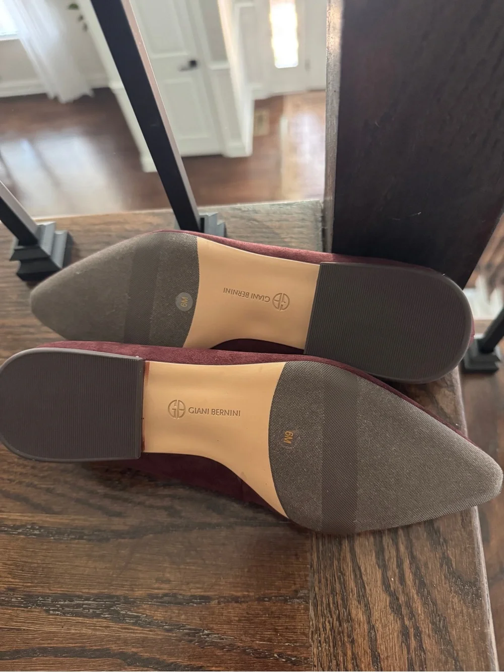 Giani Bernini Pointed Toe Flats in Burgundy Suede